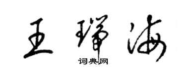 梁锦英王瑞海草书个性签名怎么写
