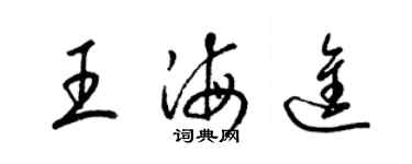 梁锦英王海进草书个性签名怎么写