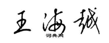 梁锦英王海越草书个性签名怎么写