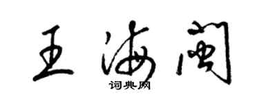 梁锦英王海闽草书个性签名怎么写