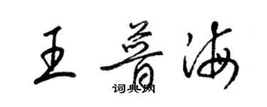 梁锦英王普海草书个性签名怎么写