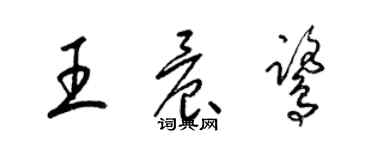 梁锦英王晨鹭草书个性签名怎么写