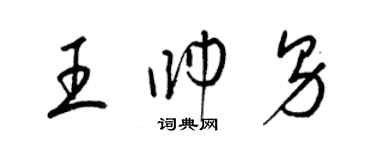 梁锦英王帅男草书个性签名怎么写