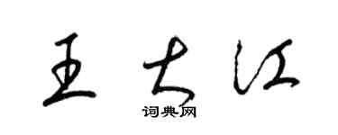 梁锦英王大江草书个性签名怎么写