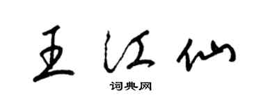 梁锦英王江仙草书个性签名怎么写