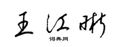 梁锦英王江晰草书个性签名怎么写