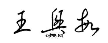 梁锦英王兴敏草书个性签名怎么写