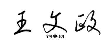 梁锦英王文政草书个性签名怎么写