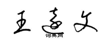 梁锦英王远文草书个性签名怎么写
