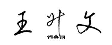 梁锦英王升文草书个性签名怎么写