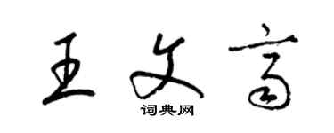 梁锦英王文齐草书个性签名怎么写