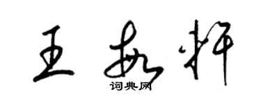 梁锦英王敏轩草书个性签名怎么写
