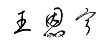 梁锦英王恩宁草书个性签名怎么写