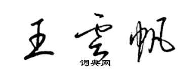 梁锦英王云帆草书个性签名怎么写