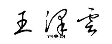 梁锦英王泽云草书个性签名怎么写