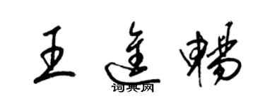 梁锦英王进畅草书个性签名怎么写