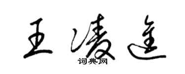 梁锦英王凌进草书个性签名怎么写