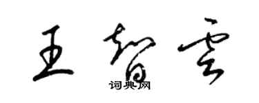 梁锦英王智云草书个性签名怎么写