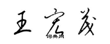 梁锦英王宏茂草书个性签名怎么写