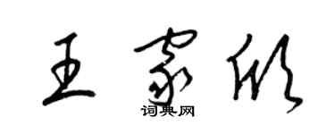 梁锦英王家欣草书个性签名怎么写