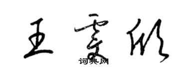 梁锦英王雯欣草书个性签名怎么写