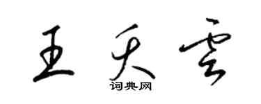 梁锦英王夭云草书个性签名怎么写