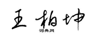 梁锦英王柏坤草书个性签名怎么写