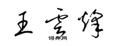 梁锦英王云烽草书个性签名怎么写