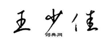 梁锦英王少佳草书个性签名怎么写