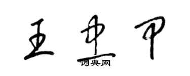 梁锦英王忠甲草书个性签名怎么写
