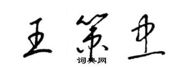 梁锦英王策忠草书个性签名怎么写