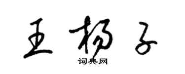 梁锦英王杨子草书个性签名怎么写