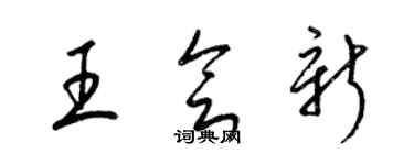 梁锦英王会新草书个性签名怎么写