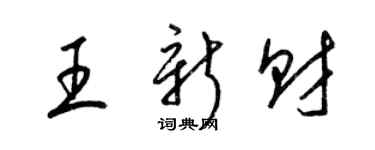 梁锦英王新财草书个性签名怎么写
