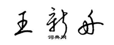 梁锦英王新舟草书个性签名怎么写