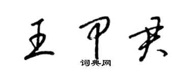 梁锦英王甲君草书个性签名怎么写