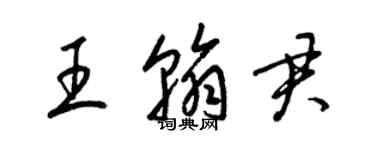 梁锦英王翰君草书个性签名怎么写
