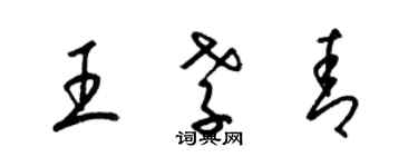 梁锦英王孝青草书个性签名怎么写