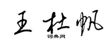 梁锦英王杜帆草书个性签名怎么写
