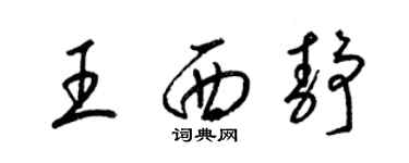 梁锦英王西静草书个性签名怎么写