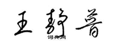 梁锦英王静普草书个性签名怎么写