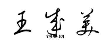 梁锦英王成美草书个性签名怎么写