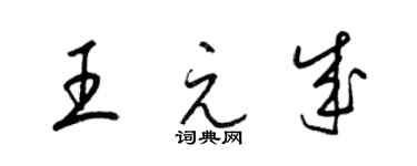 梁锦英王元成草书个性签名怎么写