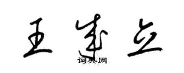 梁锦英王成立草书个性签名怎么写