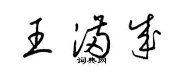 梁锦英王满成草书个性签名怎么写