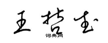梁锦英王哲武草书个性签名怎么写