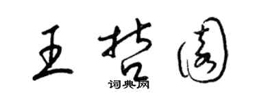 梁锦英王哲园草书个性签名怎么写