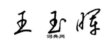 梁锦英王玉晖草书个性签名怎么写