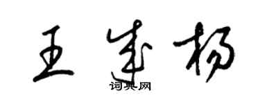 梁锦英王成杨草书个性签名怎么写