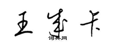 梁锦英王成卡草书个性签名怎么写